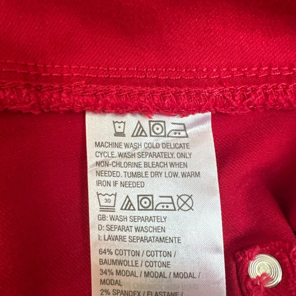 Belle by Kim Gravel Red Pull On Capri Pants 1X 16 Tall Stretch Comfort Waist - Picture 6 of 6